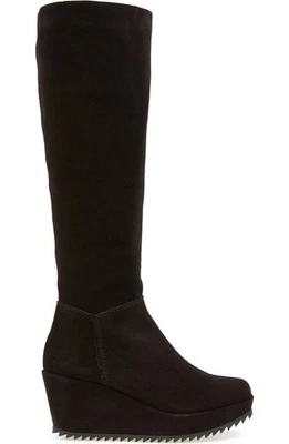 $850 Pedro Garcia Franca Plataforma Cuña Bota Alta Navaja Gamuza Negra 38 (MG27) Foto 1 de 4