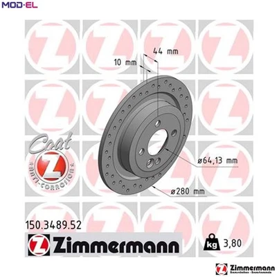 2x BRAKE DISC 150.3489.52 FOR MINI CLUBMAN N12 B14 A 1.4L 9HZ /W16 D16 1.6L - Image 1 of 4