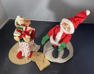 Muñecas Annalee vintage 1989 Santa y la señora Claus 5001 5003. - Imagen 1 de 11