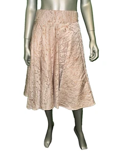 CHIC WISH NWT Pink/Gold Embossed Metallic Jacquard A-Line Cocktail Skirt sz XL - Picture 1 of 7