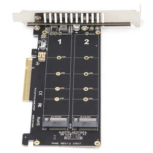Dual M.2 NVMe SSD Adapter - PCIe x8 Festplattenkonverter - Bild 1 von 24