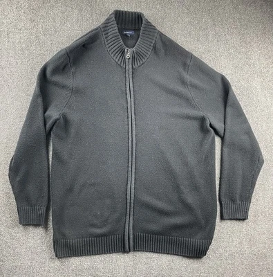 Croft & Barrow Brown Full Zip Sweater Mens 2XB Black Big & Tall Cardigan - Image 1 of 4