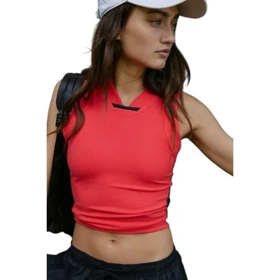 Camiseta sin mangas Free People FP Movement Powerwalk eléctrica puesta de sol roja talla XS nueva con etiquetas Foto 1 de 4