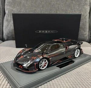 1/18 BBR Pagani Imola 2020 Metallic Dark Gray Carbon Limited With Display Case - Picture 1 of 24