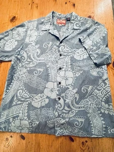 Camisa Hawaiana RJC Estampado Completo Para Hombre Con Botones Hecha en Azul Hawaiano Talla XL - Imagen 1 de 13