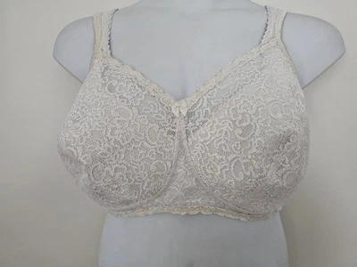 Sujetador Playtex 18 horas inalámbrico blanco talla 44DDD ancho correas ajustables forrado con encaje Foto 1 de 4
