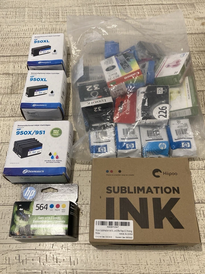 Lote mixto de cartuchos de tinta para impresora HP Epson Canon Brother Dell nuevos sellados Foto 1 de 2