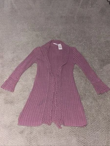 Y2K Teen Knee Length Knit Cardigan - Picture 1 of 8