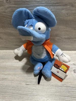 Peluche de ratón Nanco Los Simpson con picazón y rasguño 14" azul ¡2006! Foto 1 de 4