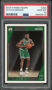 2016-17 Panini NBA Hoops Rookie Jaylen Brown #263 PSA 10 GEM MT RC Boston - Foto 1 di 2