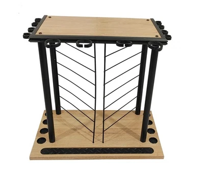 Mini estante para caña de pescar tifón madera envejecida tiene capacidad para 12 cañas 8 cajas organizador Foto 1 de 4