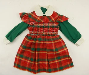 Vintage Polly Flinders handgesmoktes Langarm Kleid Größe T3 - Bild 1 von 6