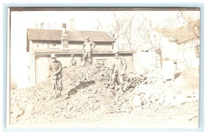 1904-1918 Echt Foto Postkarte Anita Iowa Landarbeiter mit Werkzeug - Bild 1 von 2
