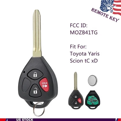 Chip MOZB41TG para 2007 2008 2009 2010 2011 Toyota Yaris 3B controle remoto chaveiro 4D67 - Imagem 1 de 4