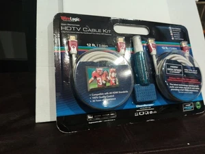WireLogic HDTV Cable 12ft High Speed HDMI Definition Performance CleanScreen Kit - Picture 1 of 5