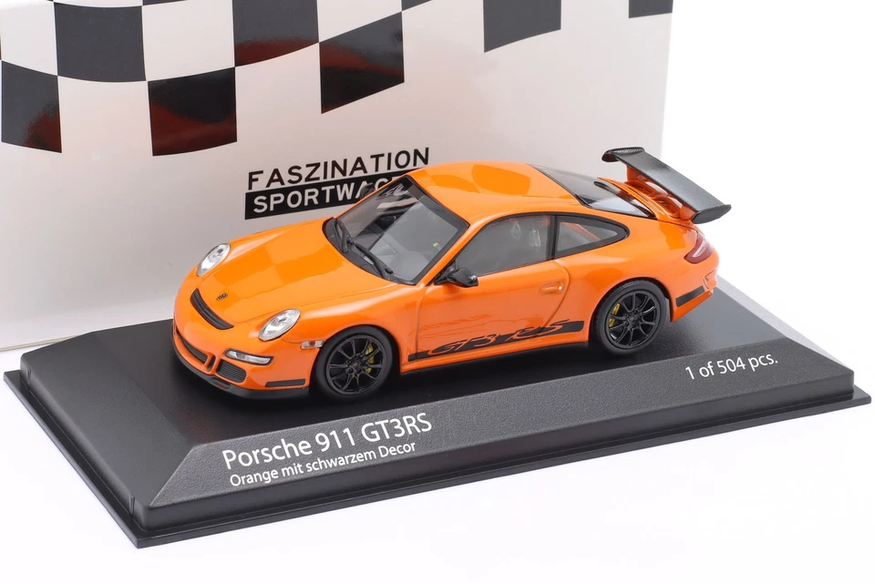 Porsche 911 (997.1) GT3 RS Baujahr 2006 orange / schwarz 1:43 Minichamps - Bild 1 von 1
