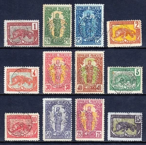 FRENCH CONGO — SCOTT 35/46 — 1900-04 PICTORIAL ISSUE — USED — SCV $35 - Picture 1 of 2
