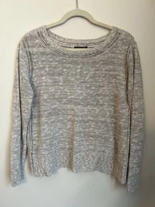 Maglione Eileen Fisher misto lino maglia larga fungo taglia small lusso neutro - Foto 1 di 8