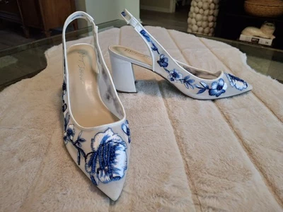 Betsey Johnson Page Sling-Back Mesh Pump Beaded Embroidered Women's Size 11M - Image 1 of 4