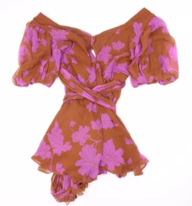 Mono floral marrón rosa talla 16 de ASOS para mujer - Imagen 1 de 12
