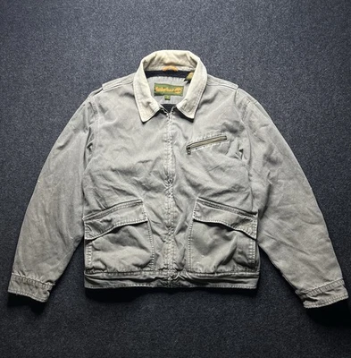 Vtg Timberland 2005 Weathergear Denim cotton green crop fit jacket men size L - Image 1 of 4