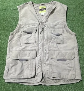 Vintage Eddie Bauer Fishing Hunting Vest Men's Medium Zip Outdoor Utility Cargo - Picture 1 of 7