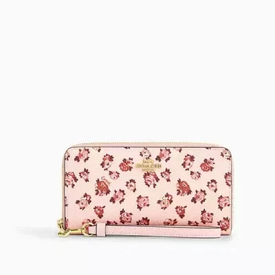 🩷Cartera Coach Larga con Cremallera Alrededor con Estampado de Roseta CZ329 NUEVA🌸NIP🎁NWT Foto 1 de 4