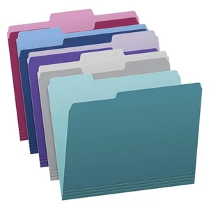 Pendaflex Two Tone Color File Folders, Letter Size, Assorted Colors (Teal, Vi... - Picture 1 of 5