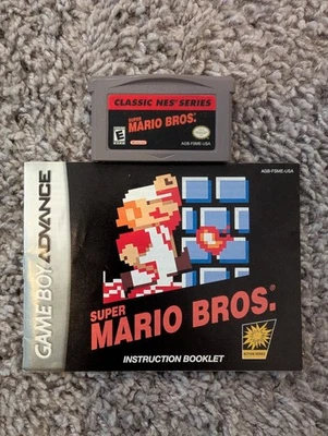 Super Mario Bros. GBA Classic NES (Game Boy Advance, 2004) w/ Manual - Tested - Image 1 of 2