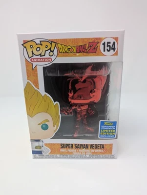 Funko Pop 龙珠 Z Super Saiyan Vegeta 154 红色铬合金独家人偶 — 第 1/4 张图片