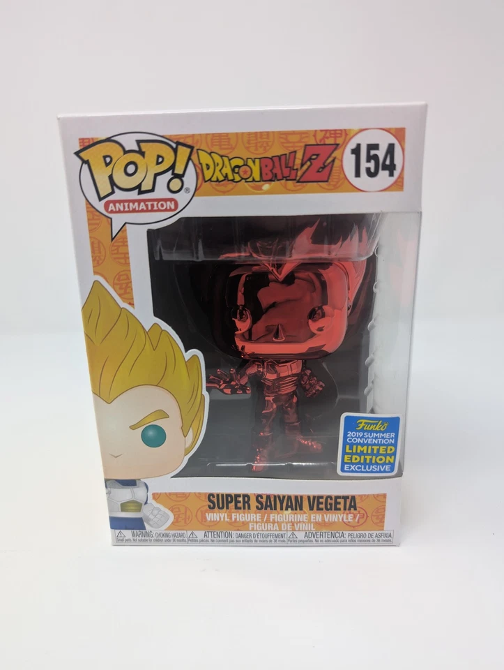 Figura exclusiva Funko Pop Dragon Ball Z Super Saiyan Vegeta 154 rojo cromado Foto 1 de 4
