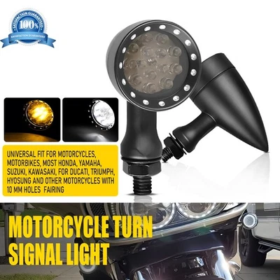 Luz de señal de giro LED bala para motocicleta 2 piezas para Honda Harley Yamaha Kawasaki Foto 1 de 4