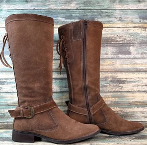 Matisse kniehohe Damenstiefel 7M braun Wildleder Harness Boho Reißverschluss Freizeit Western - Bild 1 von 15