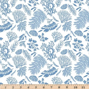 Ocean Oasis Water Plants White C15991 100% Cotton Fabric By the half yard - Picture 1 of 2