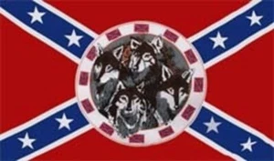 Flagge Fahne 90 x 150 cm Südstaaten - Rebel mit Wölfen - Bild 1 von 1