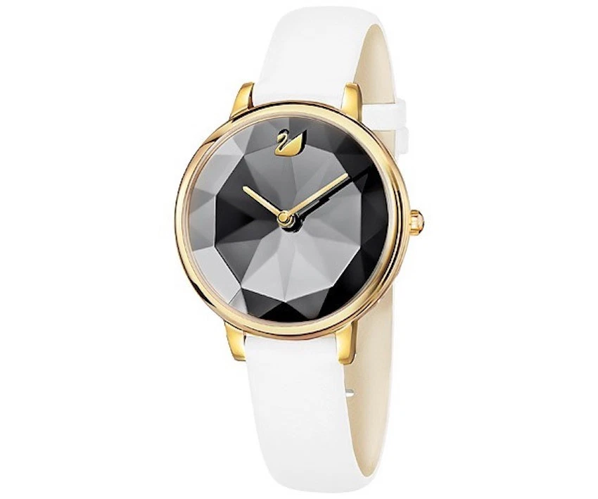 Orologio SWAROVSKI Crystal Lake pelle bianca 5416003 donna watch swiss cassa oro - Immagine 1 di 1