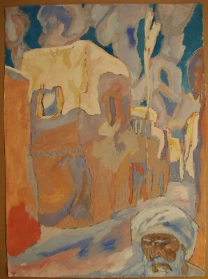 Pintura al témpera soviética ucraniana fauviusm postimpresionismo retrato de Samarcanda Foto 1 de 4