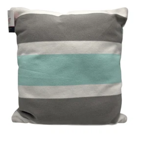 Jonathan Adler Happy Chic Decorative Throw Pillow Teal/White/Tan 20” X 20” - Picture 1 of 9