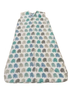 Halo SleepS ack Wearable Blanket Micro fleece Elephant Print Gray Large 12-18 Mo - Picture 1 of 4