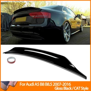 For Audi A5 B8 B8.5 07-16 CAT Duckbill Style Gloss Black Rear Trunk Spoiler Wing - Picture 1 of 12