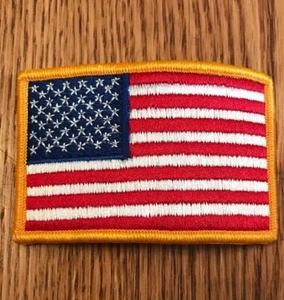 Parche bordado bandera americana planchado coser oro frontera aproximadamente 3,5x2,5 - Imagen 1 de 2