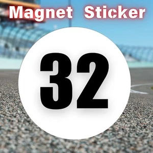 10" Diameter Round Circle Magnetic Autocross Number 32 Magnet 2pcs - Imagen 1 de 1