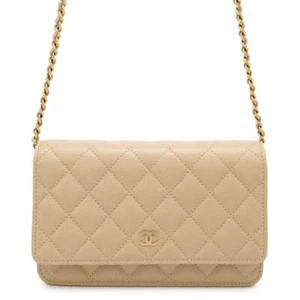 CHANEL Matelasse Chain Wallet Classic Calfskin Beige AP0250 - Bild 1 von 10