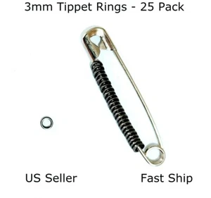 Tippet Rings 3mm Steelhead/Salmon Fly Fishing Leader Rig Ring 25pk +Free Ship - Picture 1 of 8