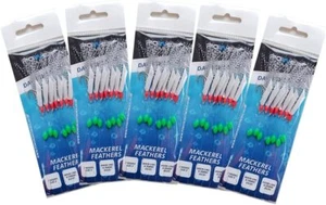 5 Packs 7 hook size 2 fishing mackerel feather lure sea Daylight flash Bait Fish - Picture 1 of 1