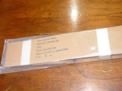 Bayoneta de la Guerra de Vietnam USGI Original Rara Nueva de Lote Antiguo Sellada Sin Emitir AÉREA Fecha 1962 Foto 1 de 4