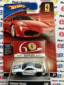 2007 Hot Wheels Ferrari Racer F40 White 60th Anniversary Limited Edition CM6 NIP - Picture 1 of 3