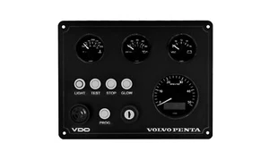 Panel de instrumentos marino del motor Volvo precableado, medidores VDO hechos en EE. UU. - Imagen 1 de 3