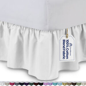 Solid Ruffled Bed Skirt, Complete Dust Ruffle-14 Colors and All Sizes