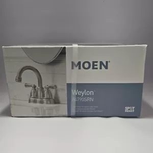 Moen Weylon Bathroom Faucet Spot Resist Brushed Nickel 84790SRN - Picture 1 of 6